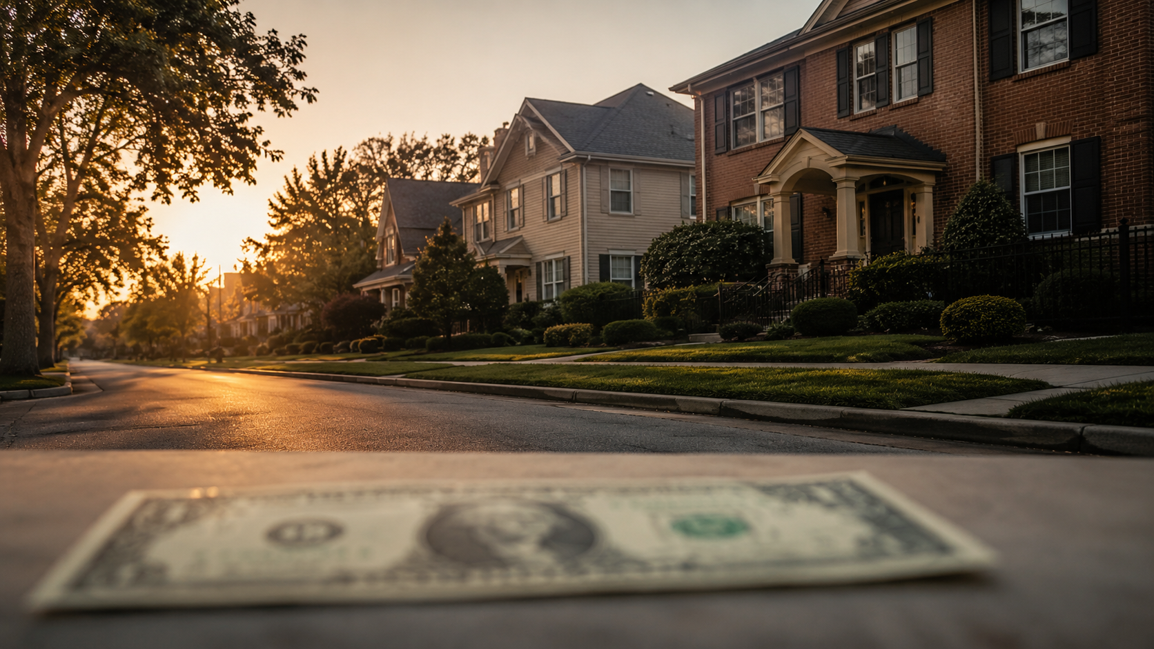 Golden hour in a quiet street