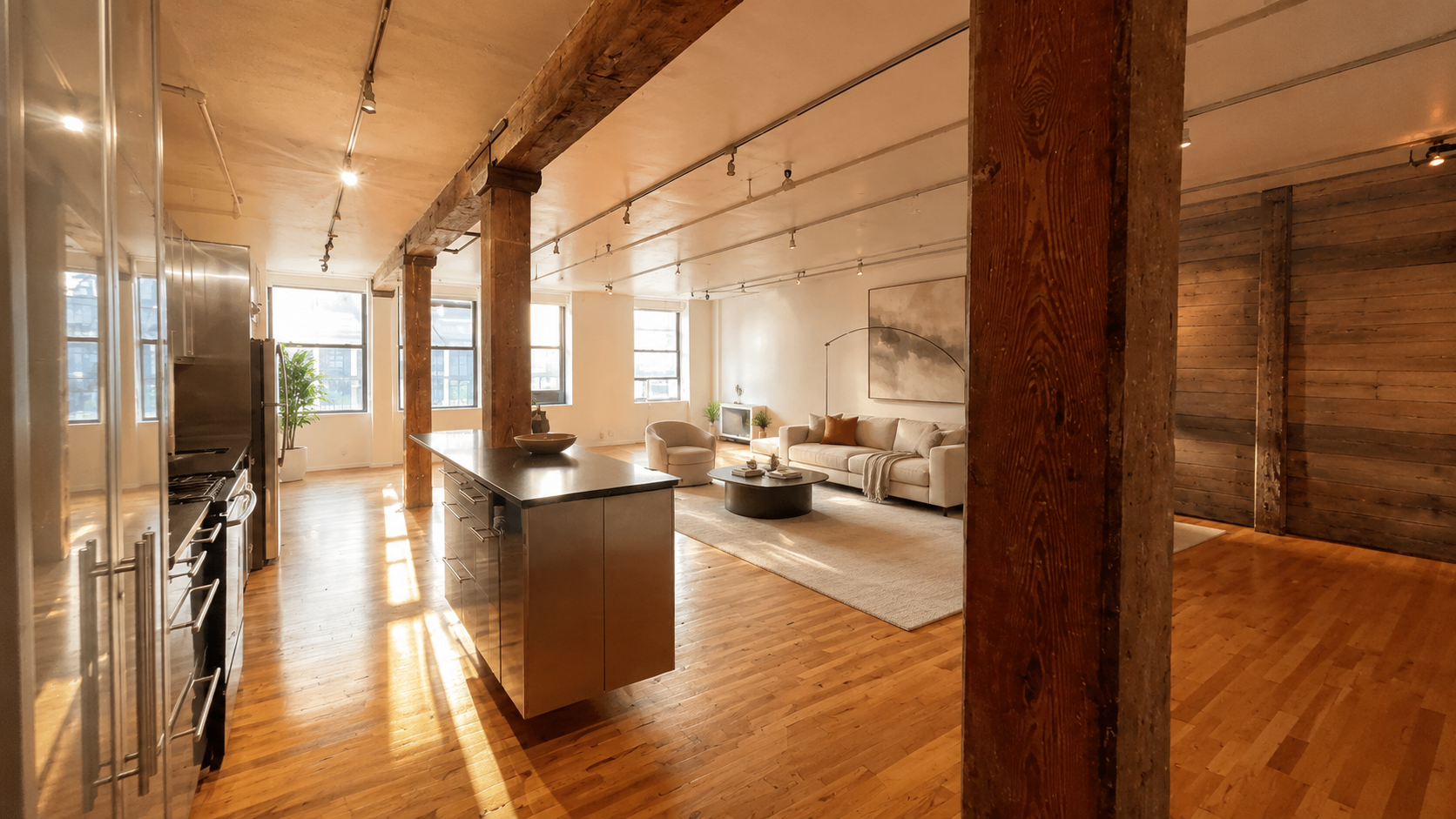 Loft moderno com charme industrial em Chelsea