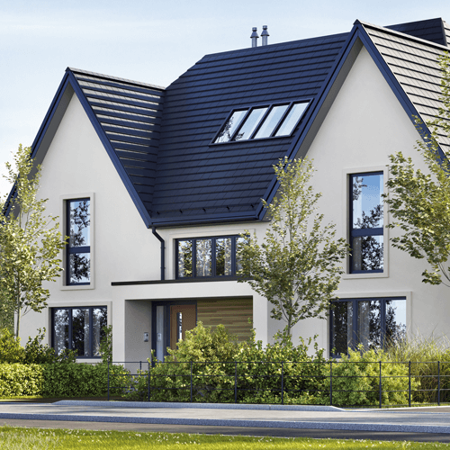 a modern white house